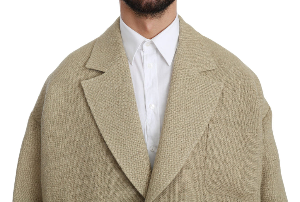 Dolce &amp; Gabbana Schicker einreihiger Jute-Blazer in Beige
