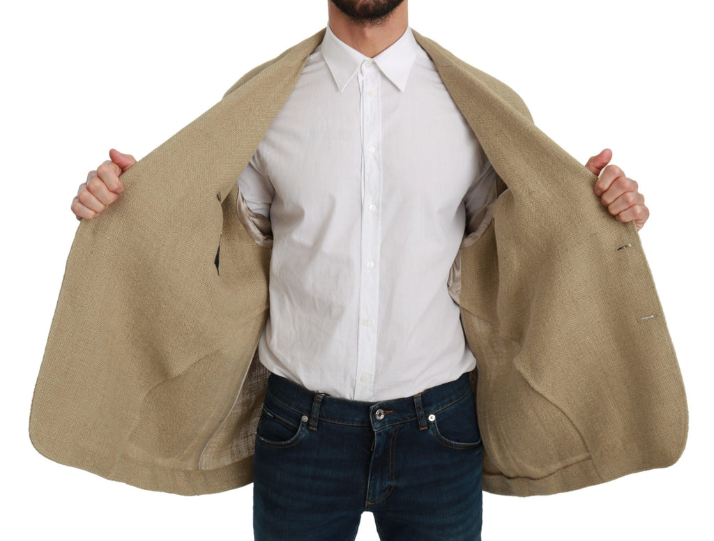 Dolce &amp; Gabbana Schicker einreihiger Jute-Blazer in Beige