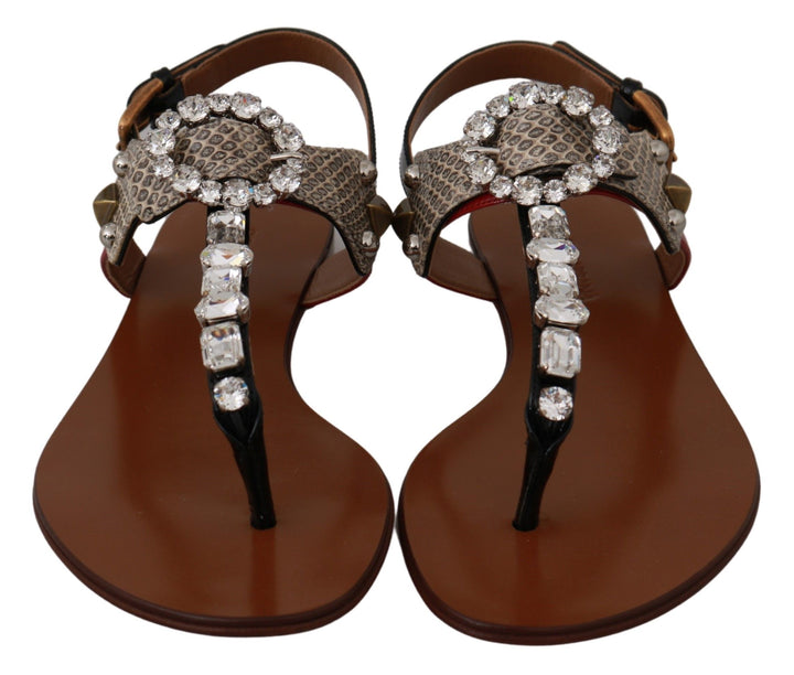 Dolce &amp; Gabbana Elegante Riemchensandalen mit exotischem Charme
