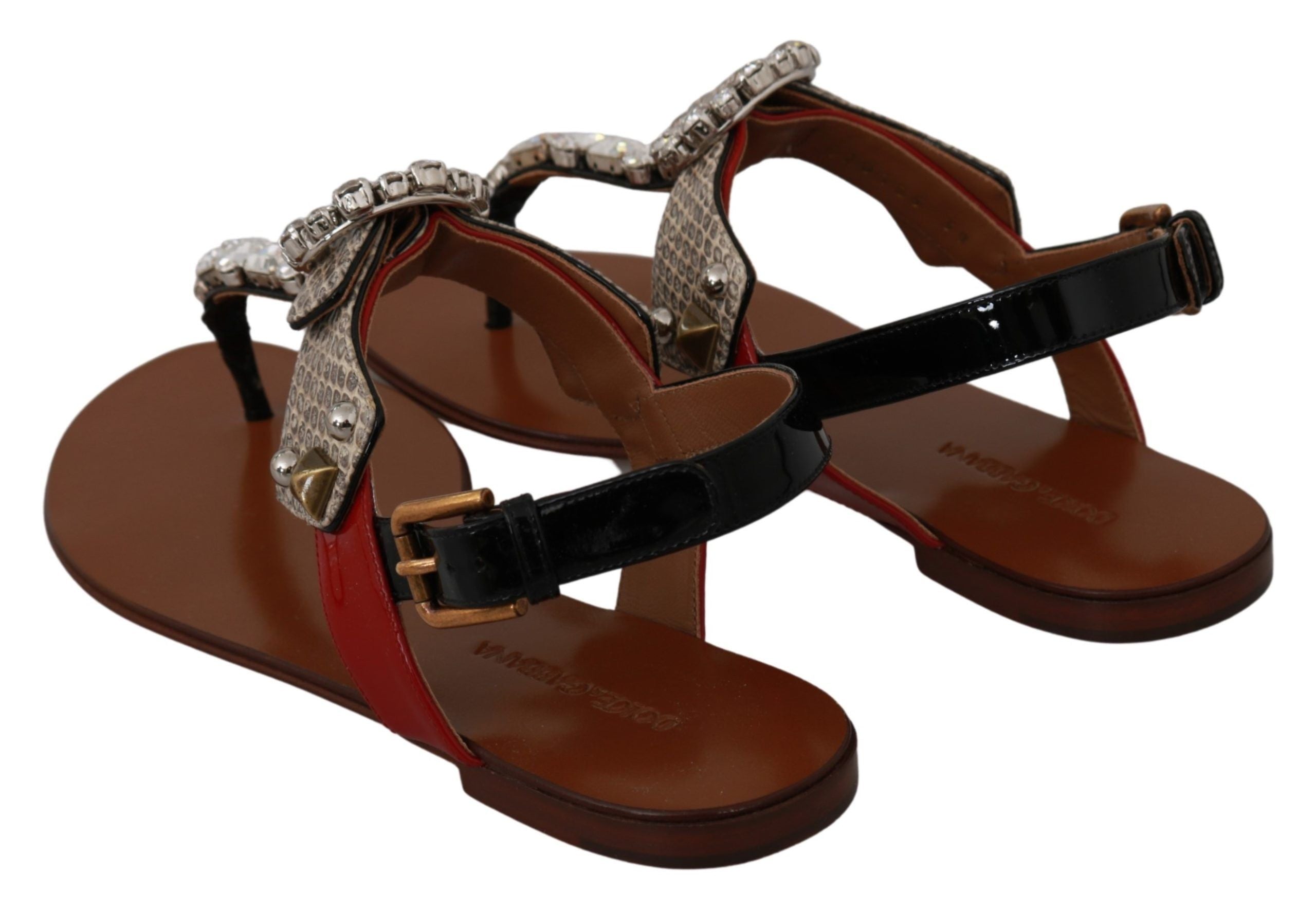 Dolce &amp; Gabbana Elegante Riemchensandalen mit exotischem Charme
