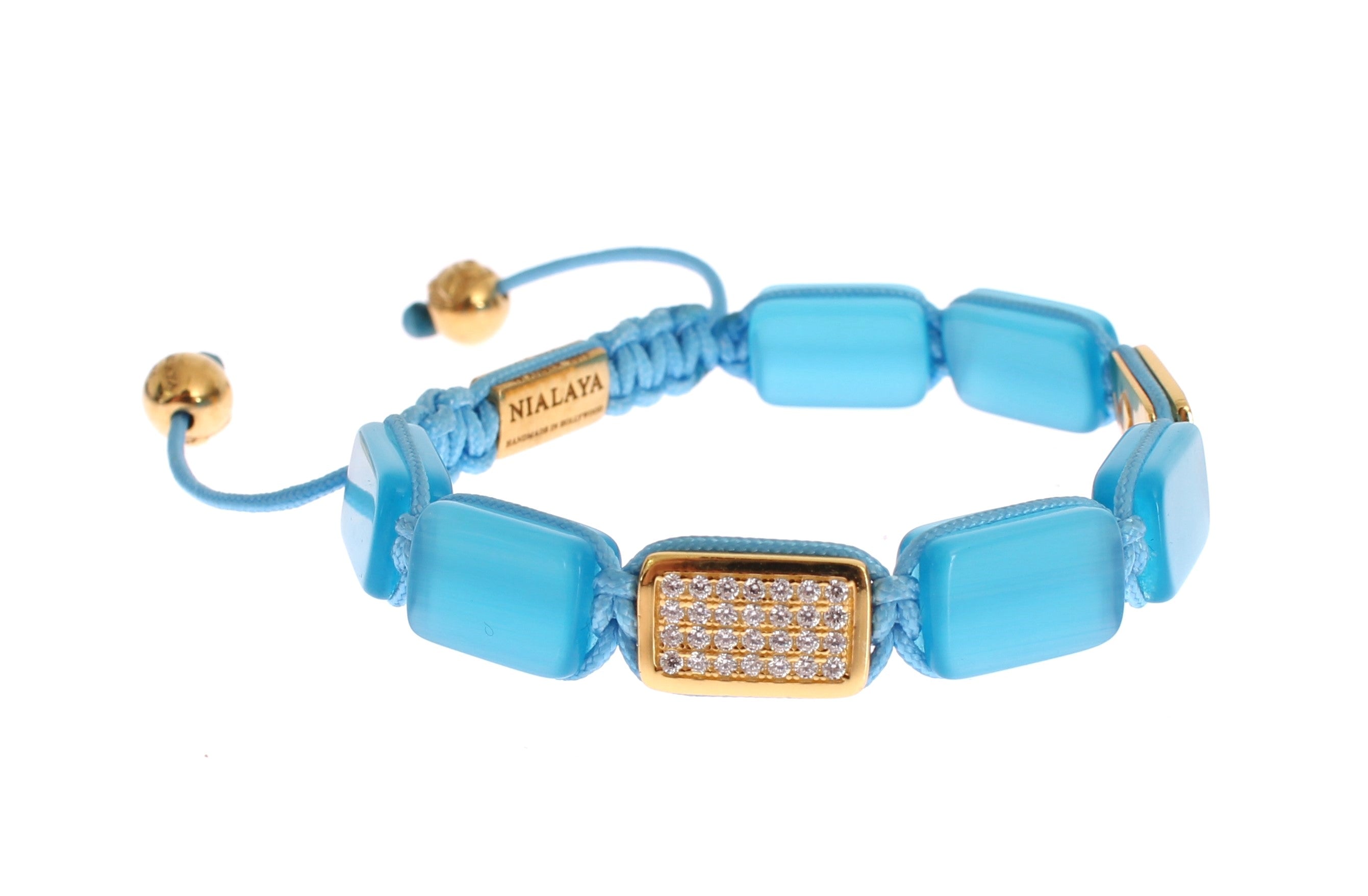 Nialaya Elegantes Armband mit blauem Opal und Diamanten