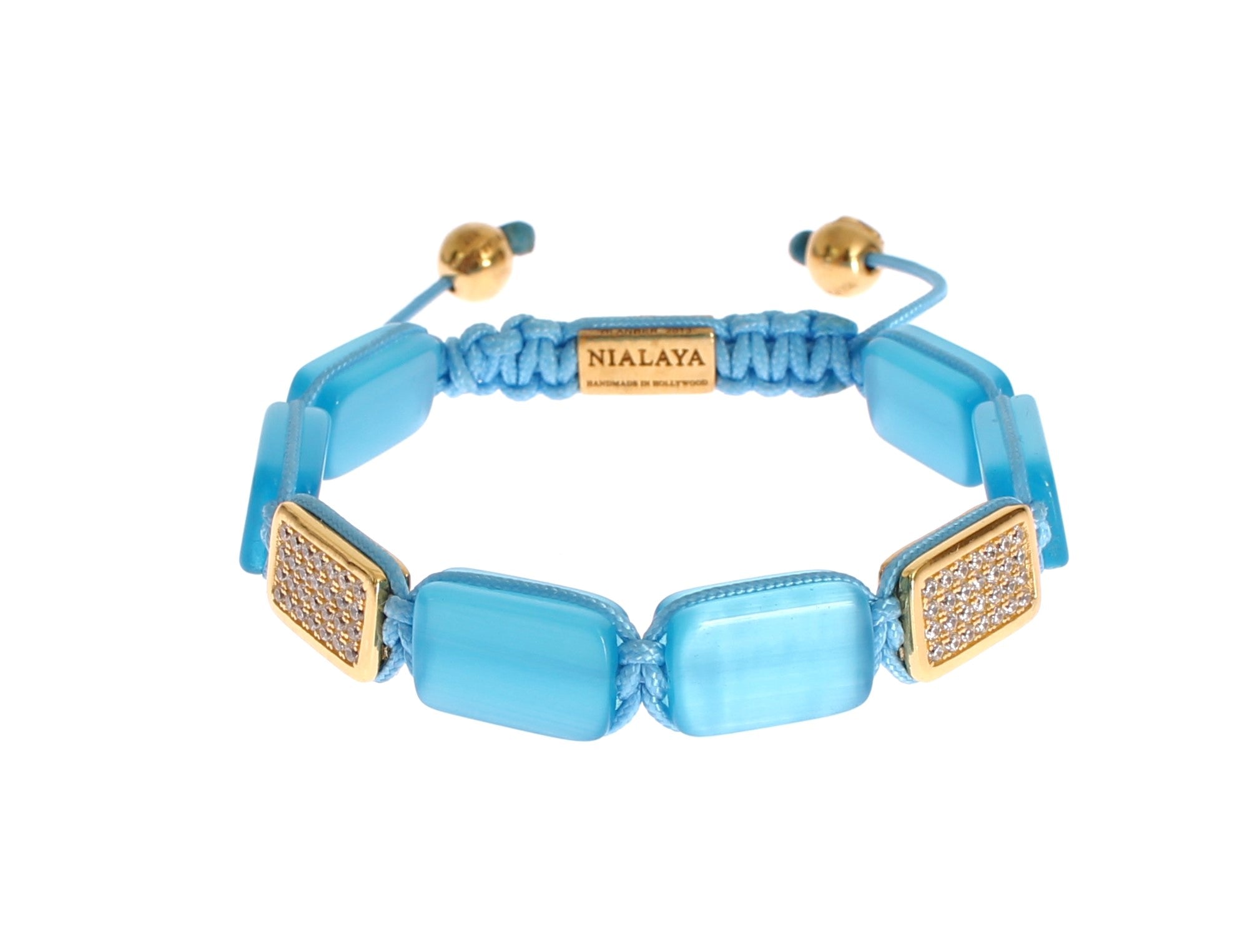 Nialaya Elegantes Armband mit blauem Opal und Diamanten