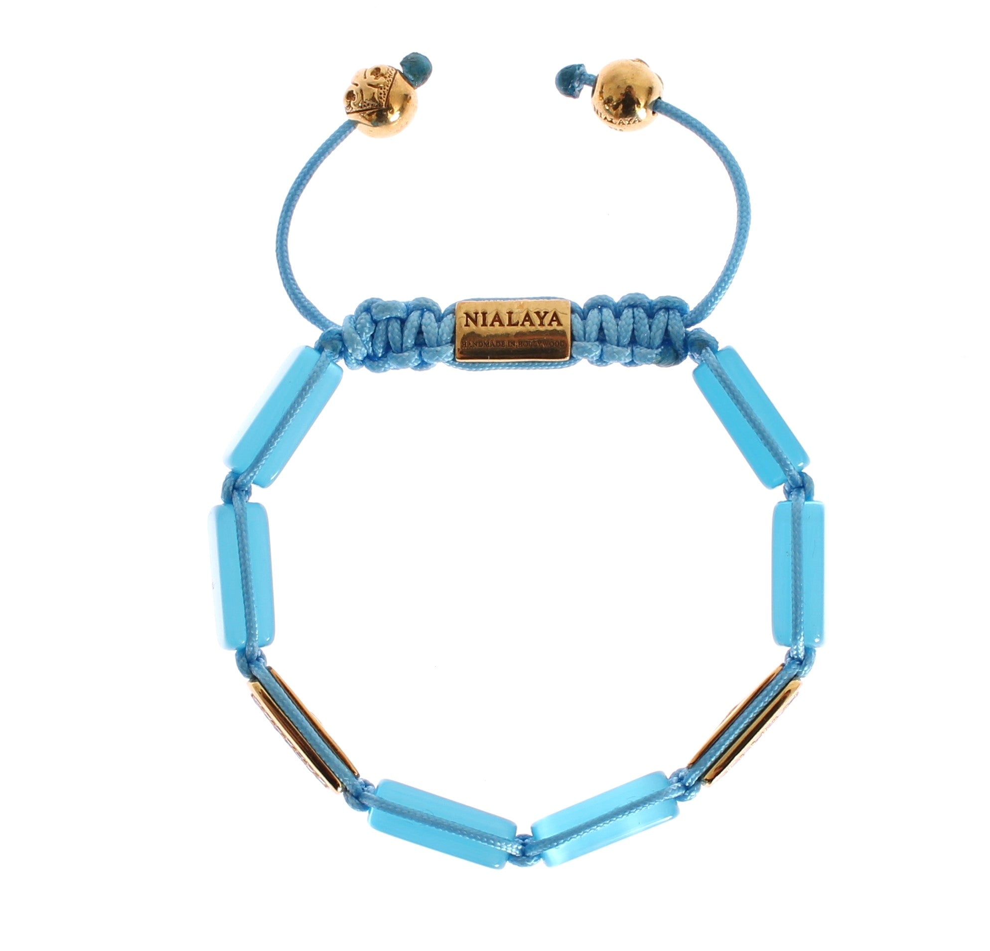 Nialaya Elegantes Armband mit blauem Opal und Diamanten