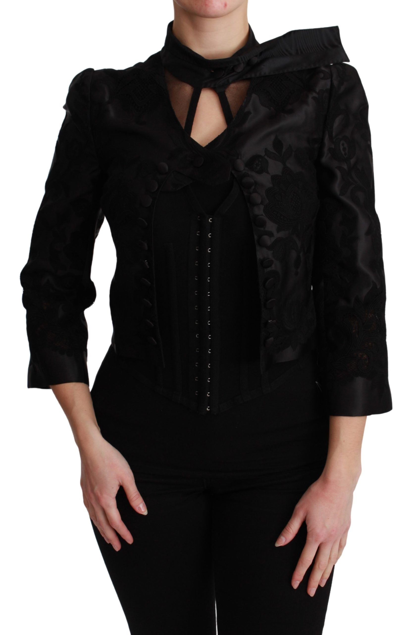 Dolce &amp; Gabbana – Exquisiter Korsett-Blazer aus floralem Jacquard