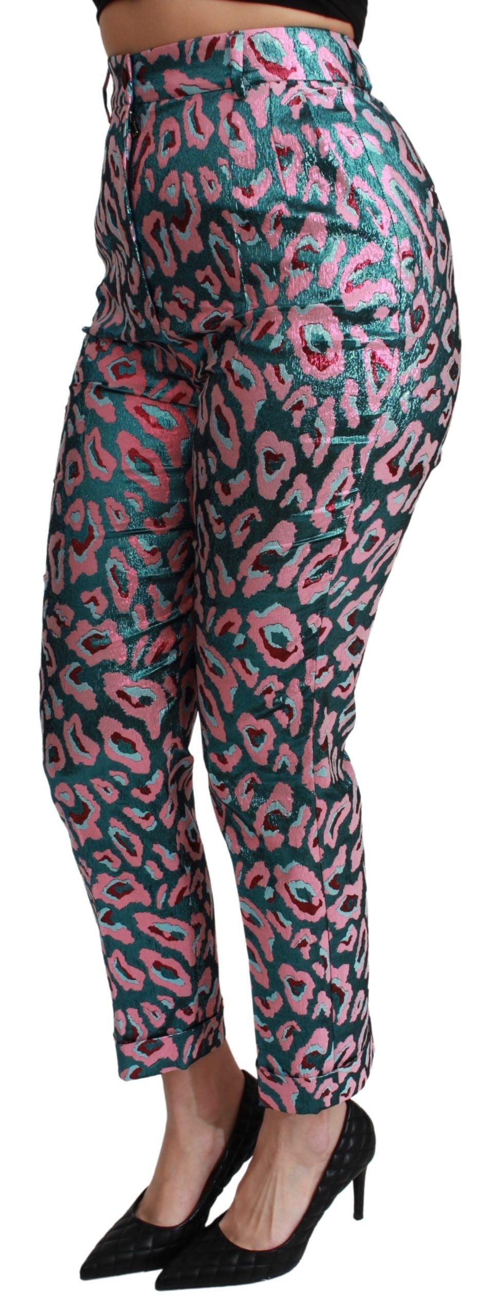 Dolce &amp; Gabbana Elegante, hoch taillierte, verkürzte Hose aus Seidenmischung