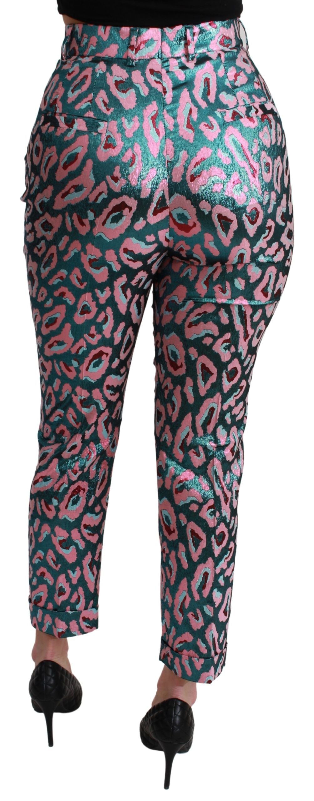 Dolce &amp; Gabbana Elegante, hoch taillierte, verkürzte Hose aus Seidenmischung