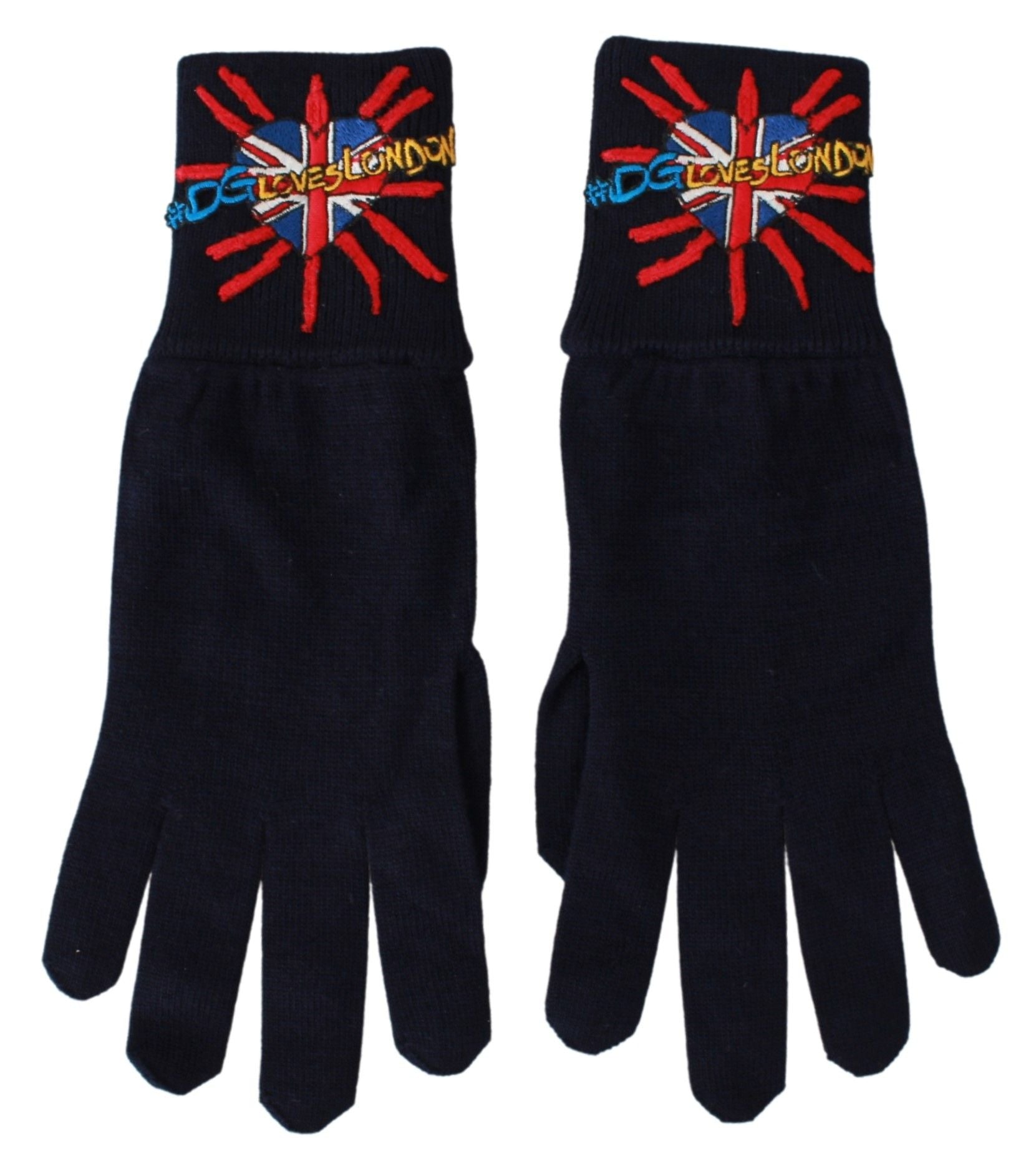 Dolce &amp; Gabbana Blaue Unisex-Handschuhe aus Schurwolle