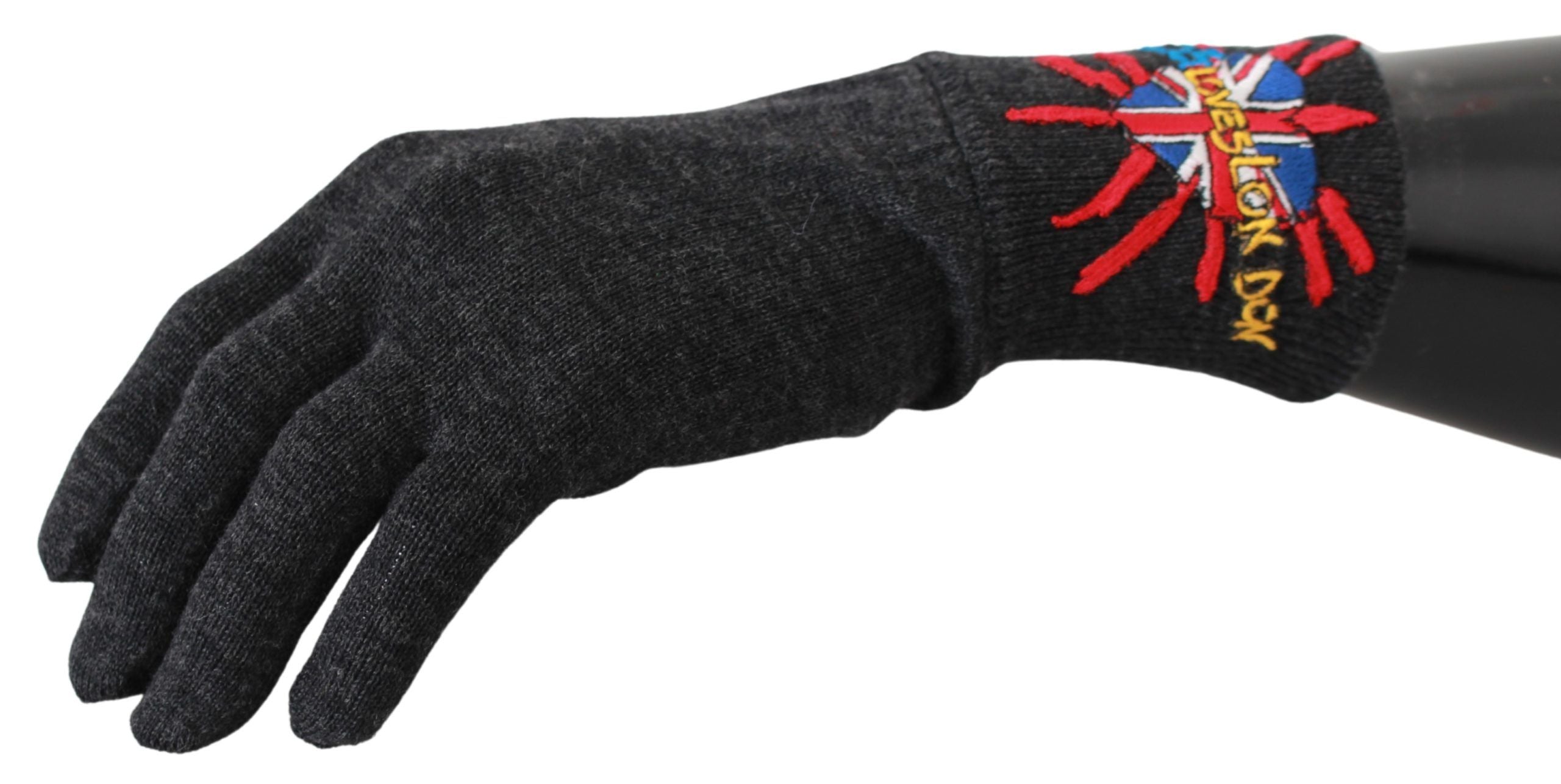 Dolce &amp; Gabbana Graue Unisex-Handschuhe aus Schurwolle