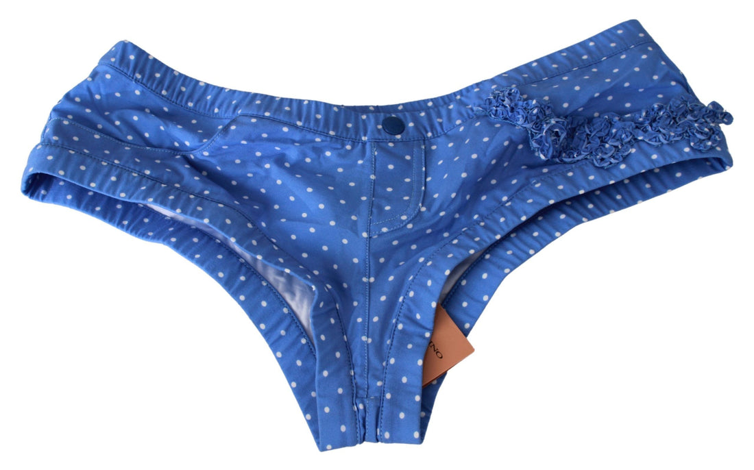 Ermanno Scervino Schickes, blau gepunktetes Designer-Bikini-Set