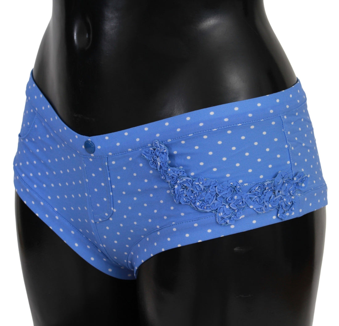 Ermanno Scervino Schickes, blau gepunktetes Designer-Bikini-Set