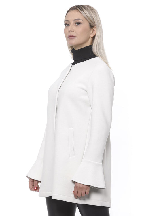 19V69 Italia Eleganter weißer Neoprenmantel für Damen
