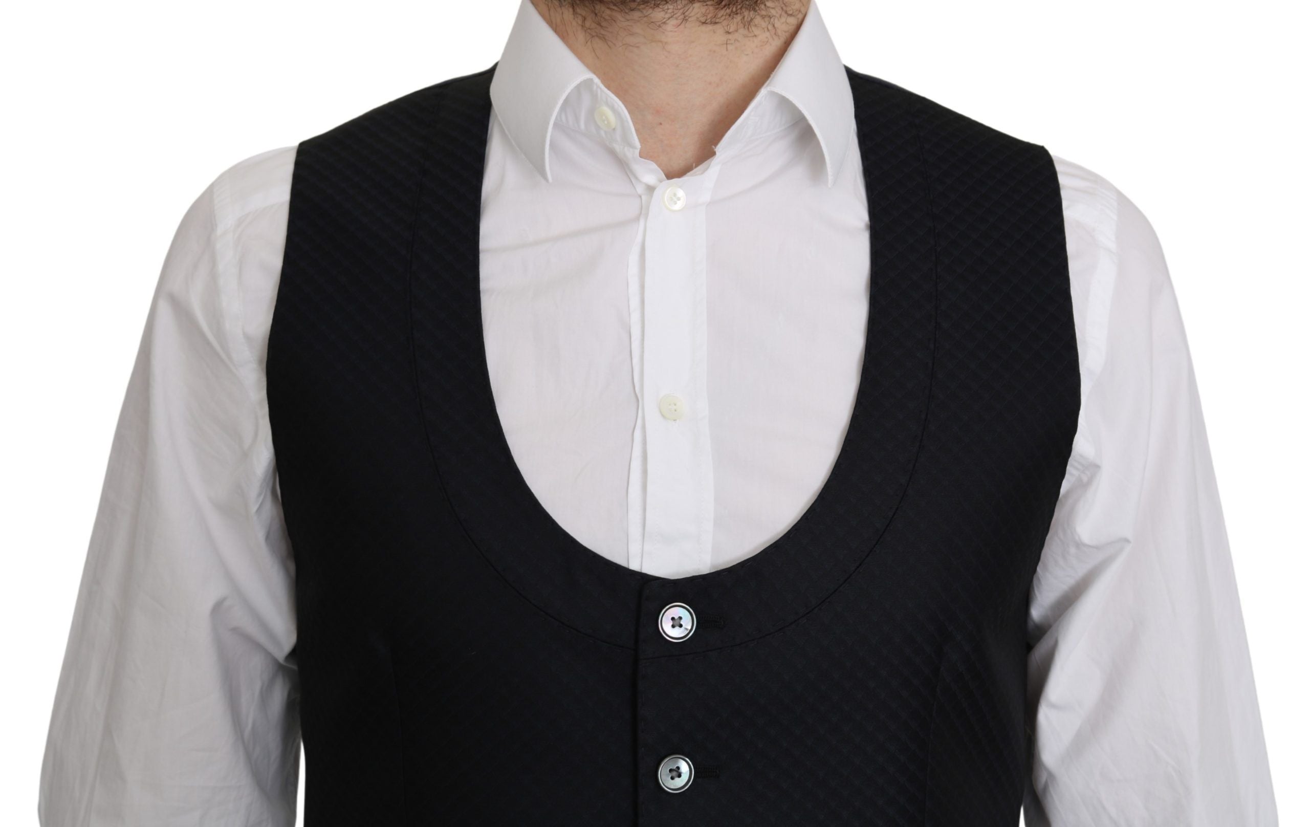 Dolce &amp; Gabbana – Elegante, blaue Weste aus Seidenmischung