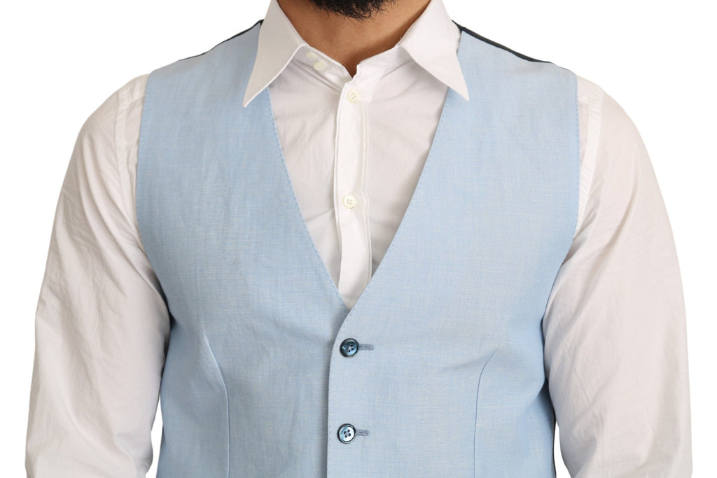 Dolce &amp; Gabbana Elegante Azurblaue formelle Weste für Herren