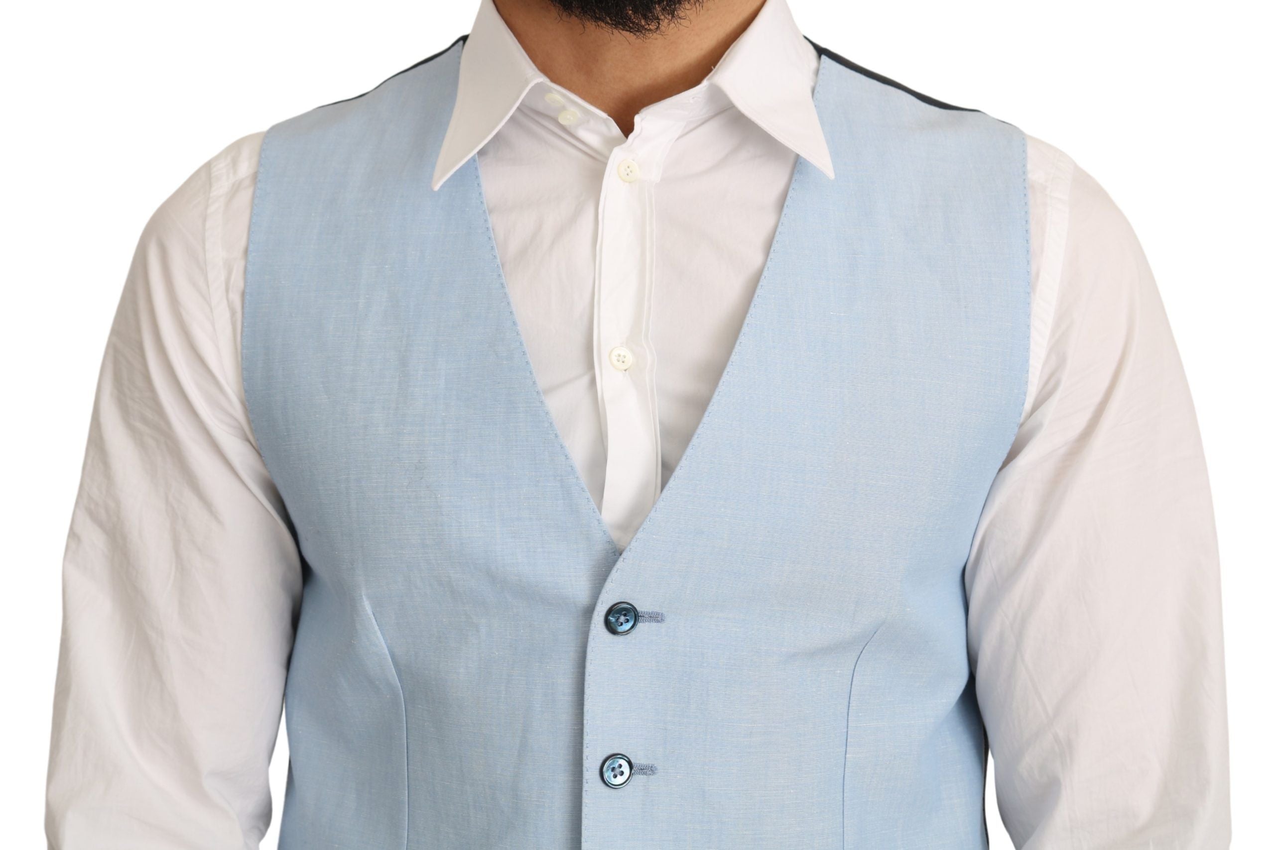 Dolce &amp; Gabbana Elegante Azurblaue formelle Weste für Herren