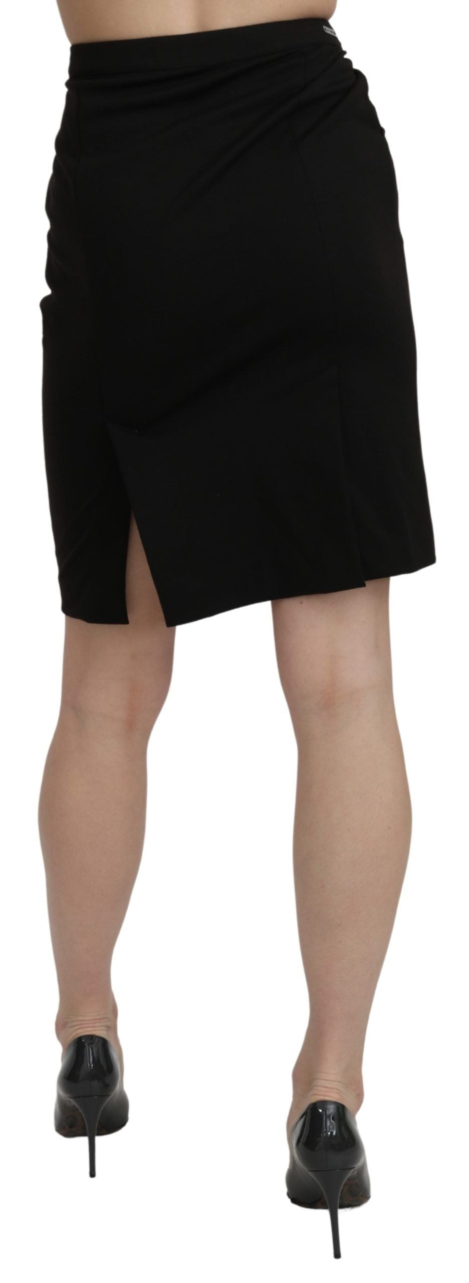 GF Ferre Chic – Schwarzer Leinenrock mit hoher Taille