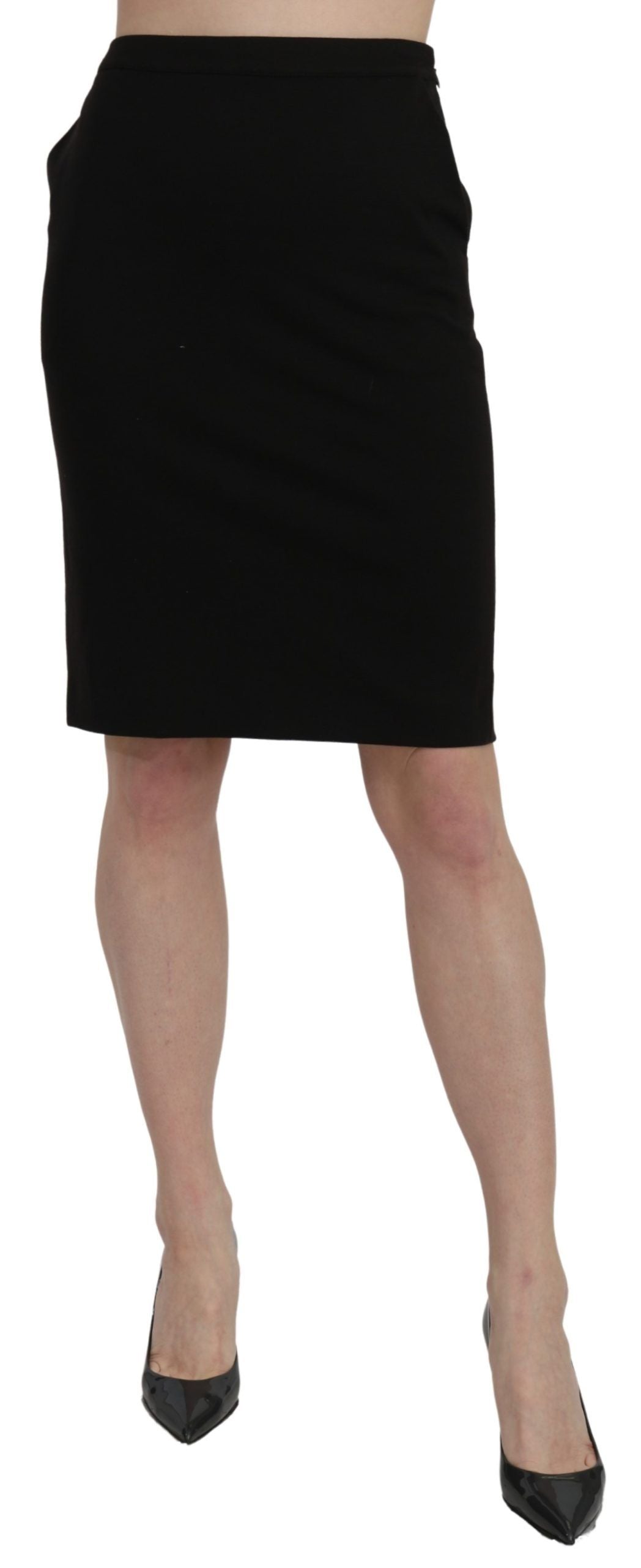 GF Ferre Chic – Schwarzer Leinenrock mit hoher Taille