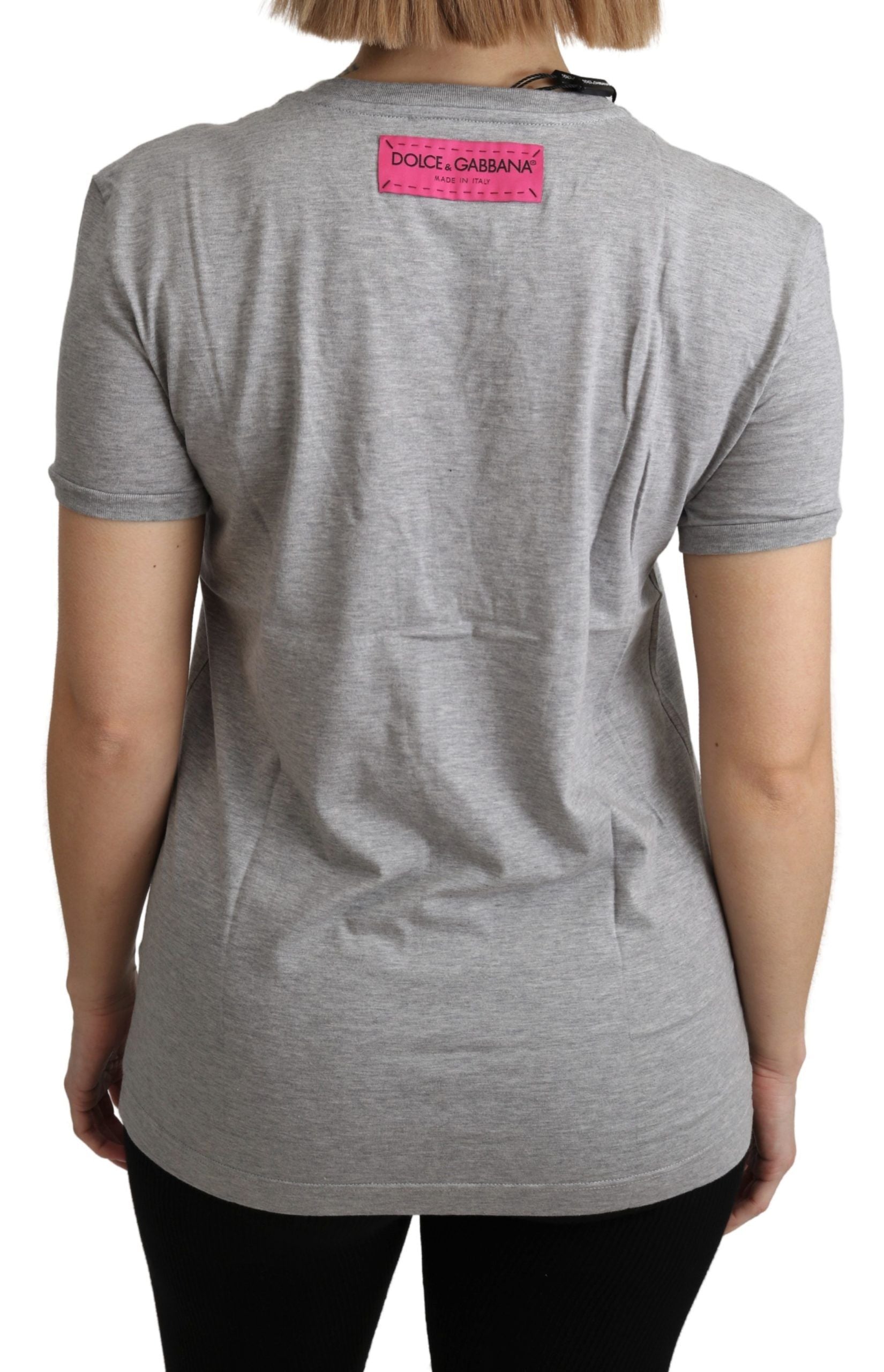 Dolce &amp; Gabbana Baumwoll-T-Shirt mit Paillettenmotiv