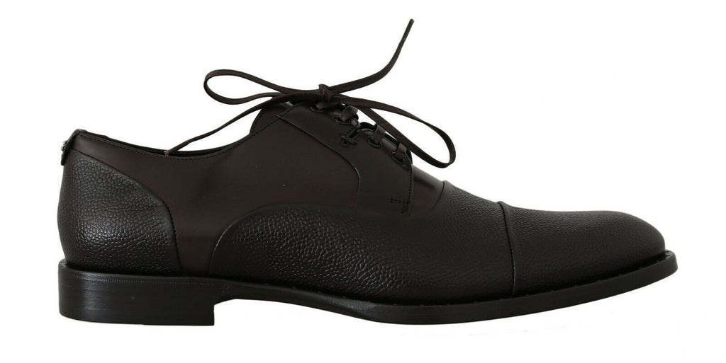 Dolce &amp; Gabbana – Elegante Schnürschuhe aus braunem Leder