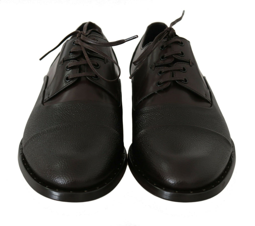 Dolce &amp; Gabbana – Elegante Schnürschuhe aus braunem Leder