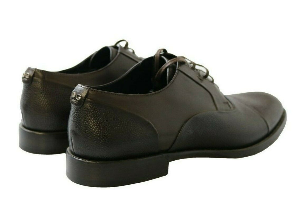 Dolce &amp; Gabbana – Elegante Schnürschuhe aus braunem Leder