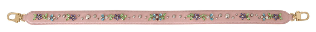Dolce &amp; Gabbana – Atemberaubendes rosa Lederarmband mit Kristallbesatz
