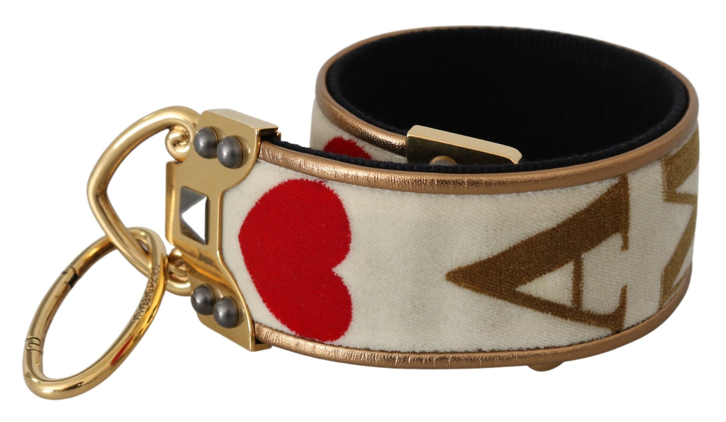 Dolce &amp; Gabbana Chic Schultergurt mit AMORE-Print in Gold