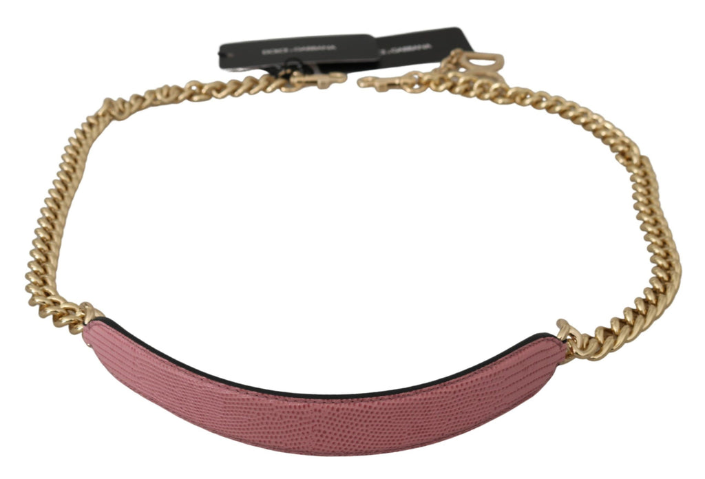 Dolce &amp; Gabbana Eleganter Schultergurt aus roségoldenem Leder