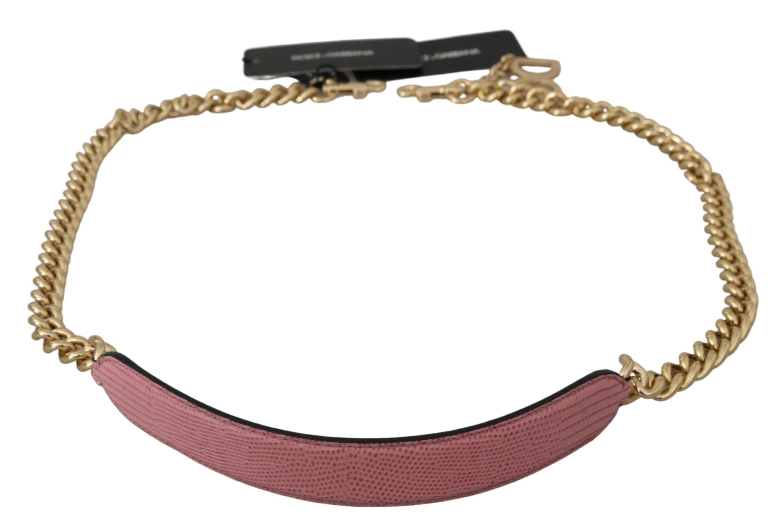 Dolce &amp; Gabbana Eleganter Schultergurt aus roségoldenem Leder