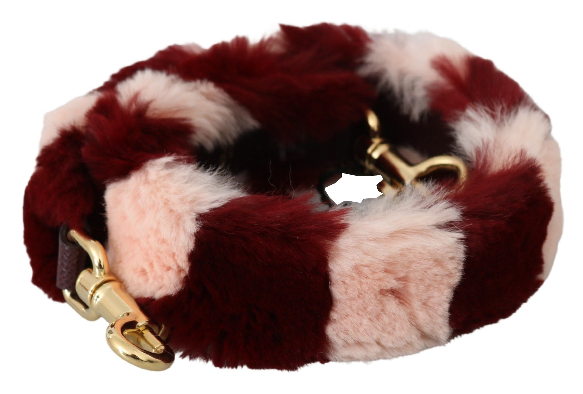 Dolce &amp; Gabbana Bordeaux Pink Pelz Schultergurt Luxus Accessoire