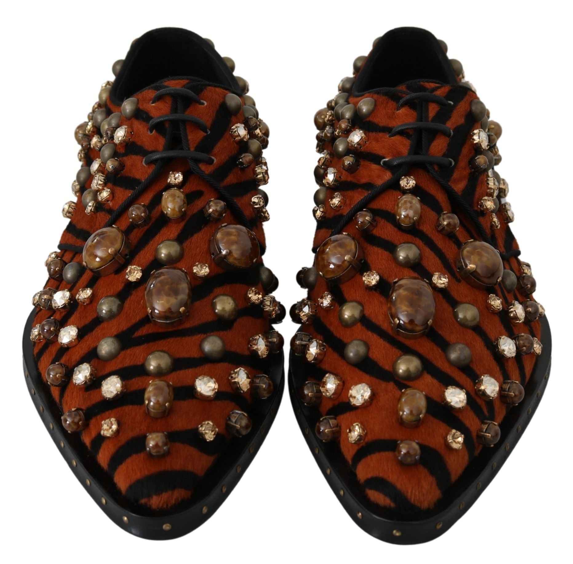 Dolce &amp; Gabbana – Ballerinas mit Tigermuster und Kristallverzierung