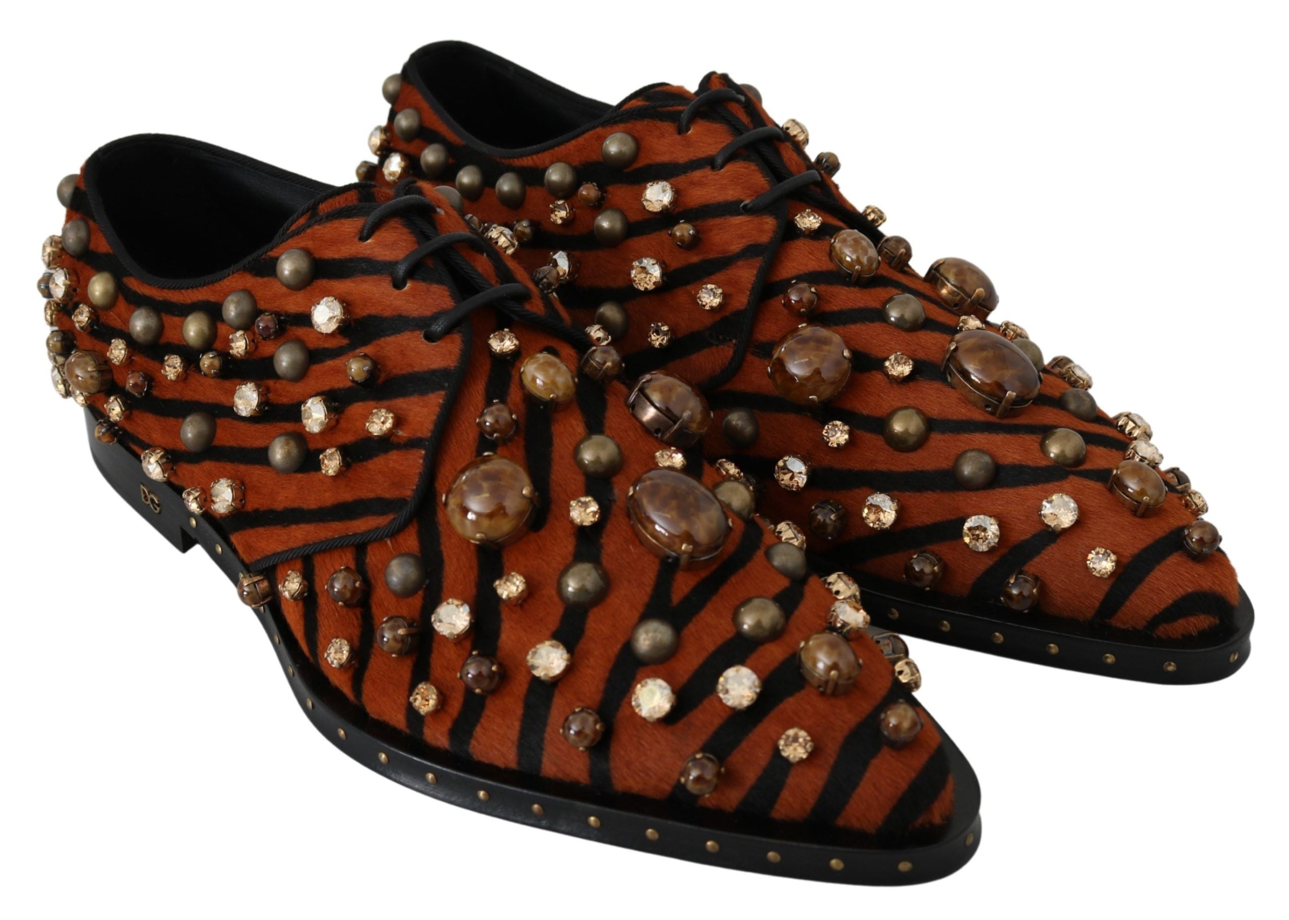 Dolce &amp; Gabbana – Ballerinas mit Tigermuster und Kristallverzierung