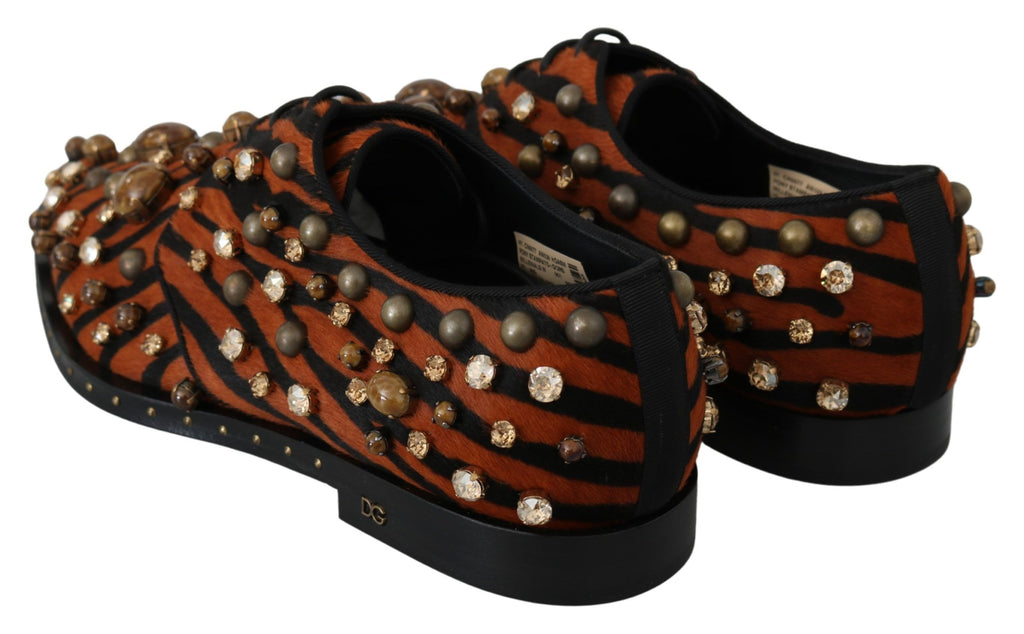 Dolce &amp; Gabbana – Ballerinas mit Tigermuster und Kristallverzierung