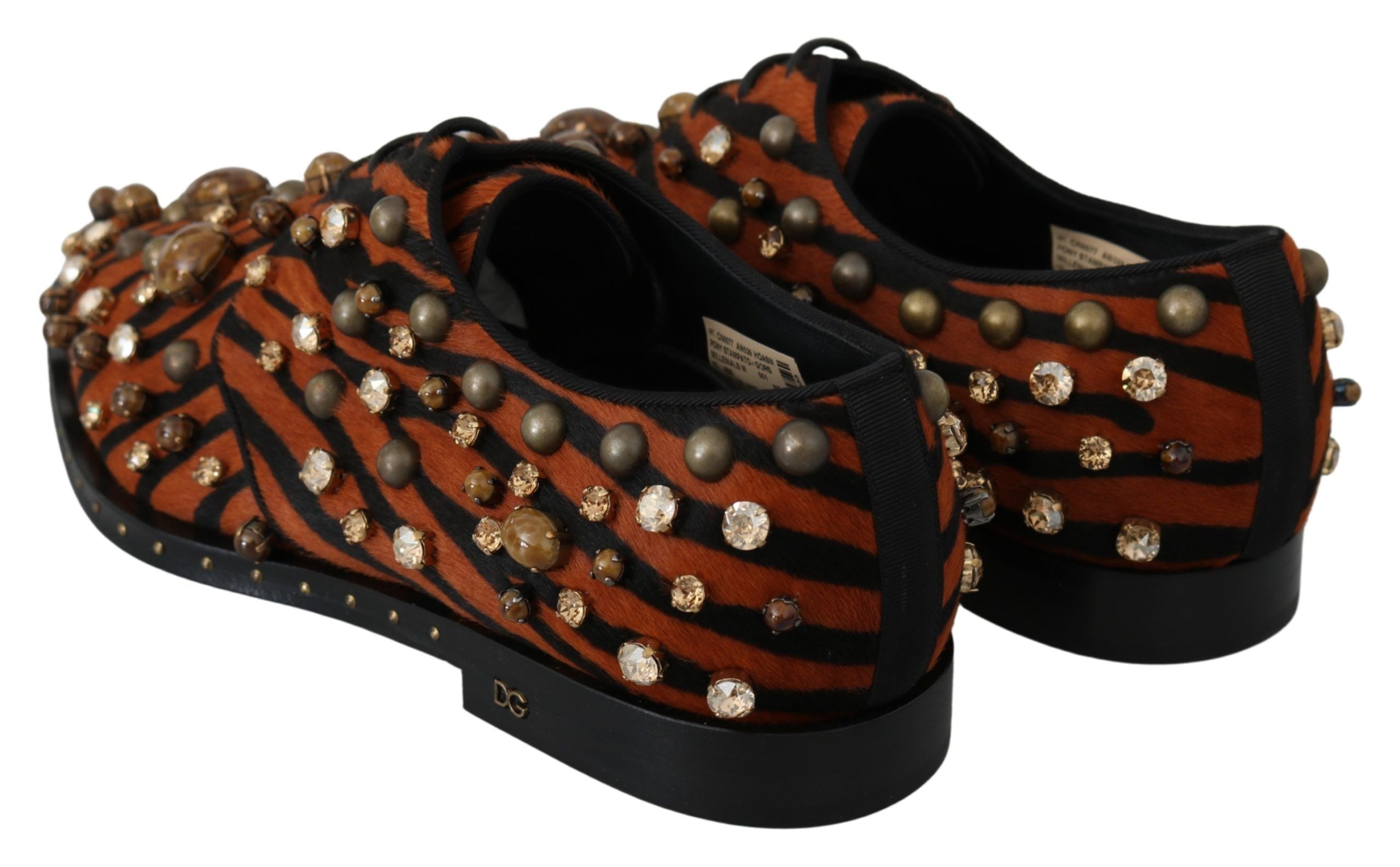 Dolce &amp; Gabbana – Ballerinas mit Tigermuster und Kristallverzierung