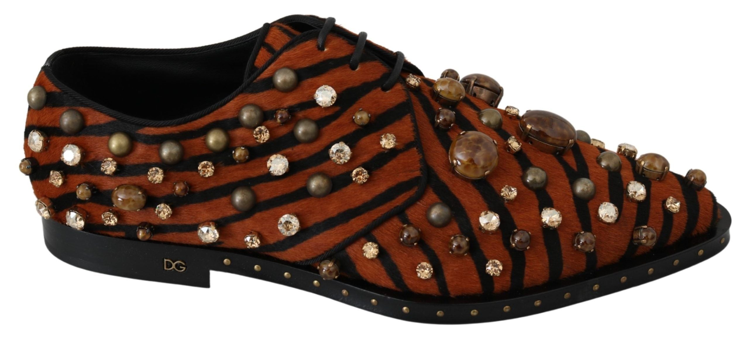 Dolce &amp; Gabbana – Ballerinas mit Tigermuster und Kristallverzierung