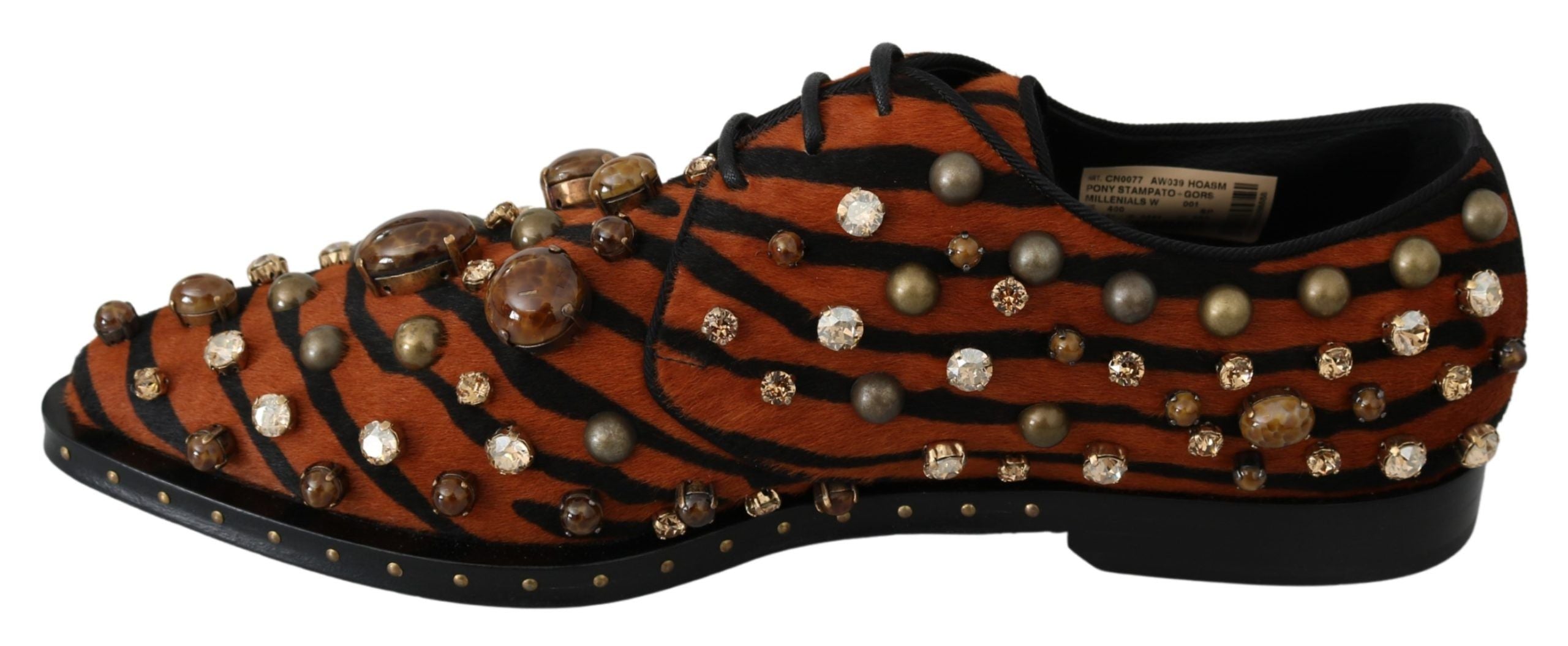 Dolce &amp; Gabbana – Ballerinas mit Tigermuster und Kristallverzierung