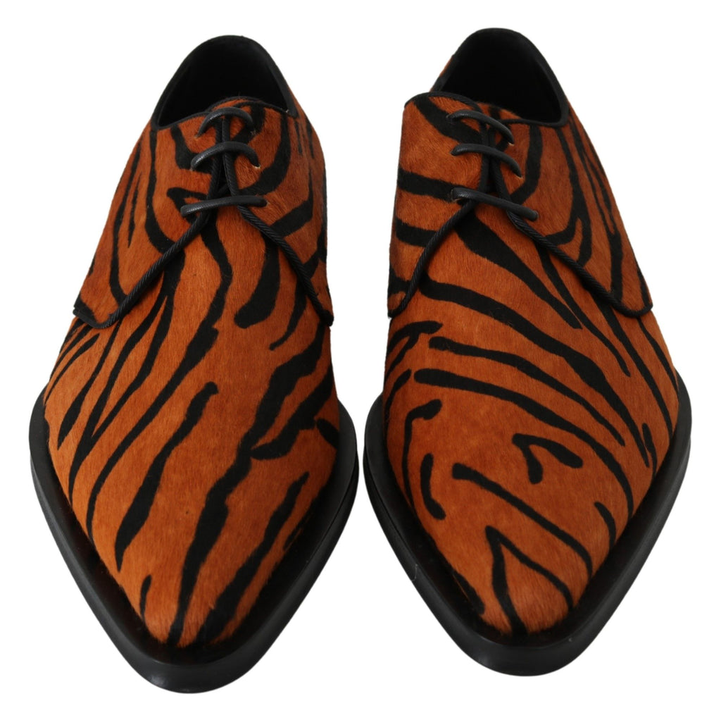 Dolce &amp; Gabbana Abendschuhe mit Tigermuster und Ponyhaar