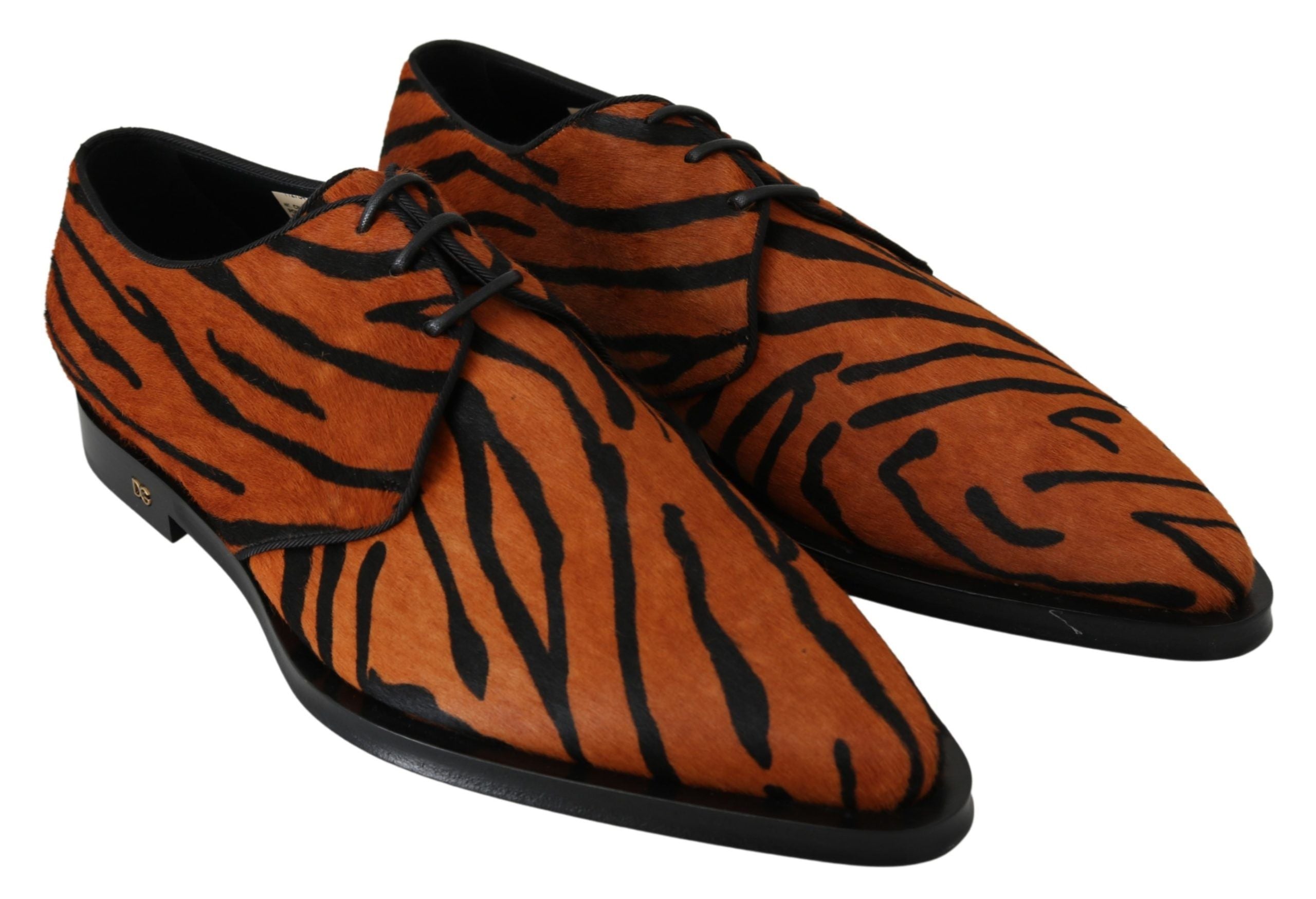 Dolce &amp; Gabbana Abendschuhe mit Tigermuster und Ponyhaar
