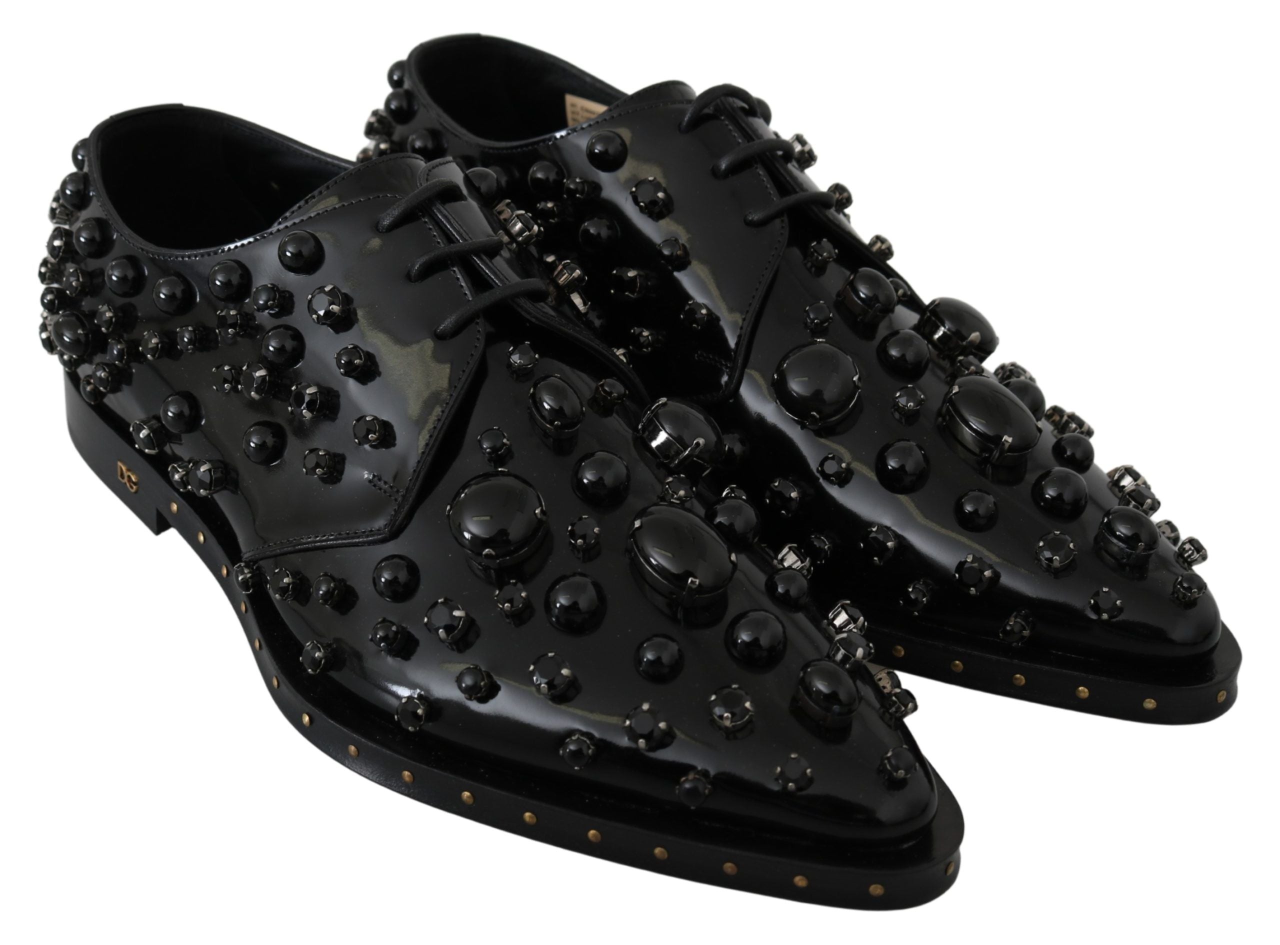 Dolce &amp; Gabbana Elegante schwarze Abendschuhe mit Kristallen