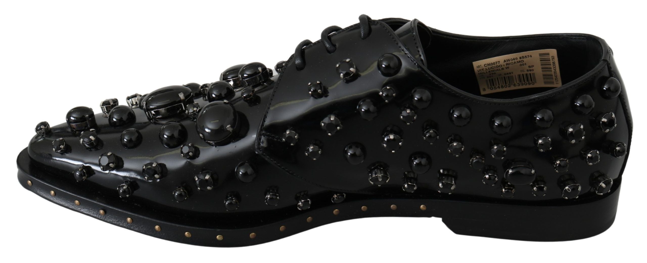 Dolce &amp; Gabbana Elegante schwarze Abendschuhe mit Kristallen