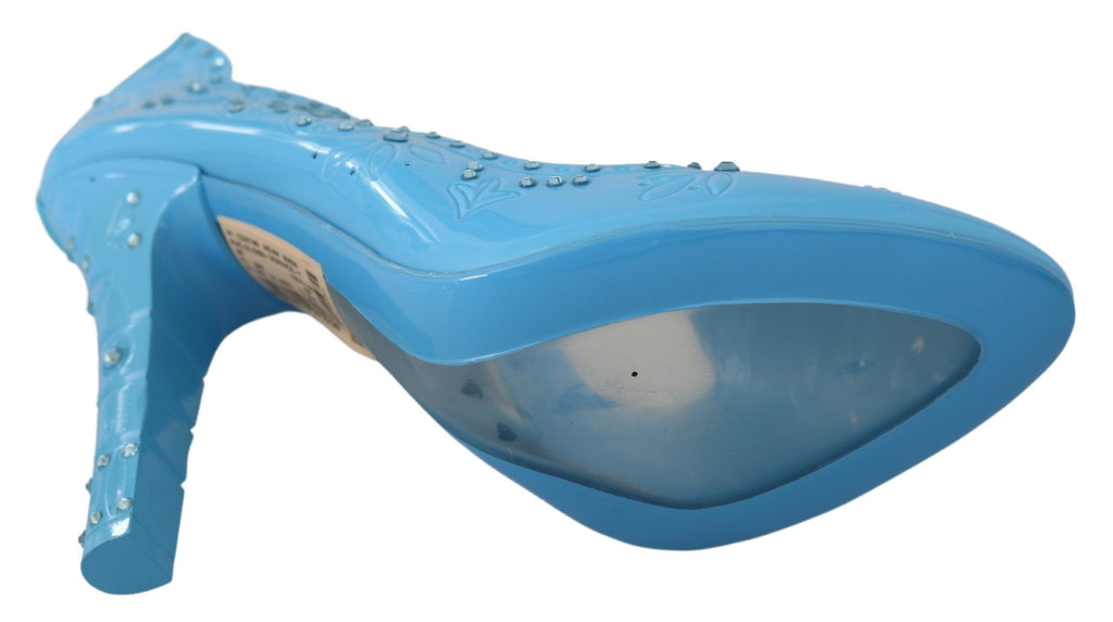 Dolce &amp; Gabbana – Blaue Cinderella-Pumps mit Kristallverzierung