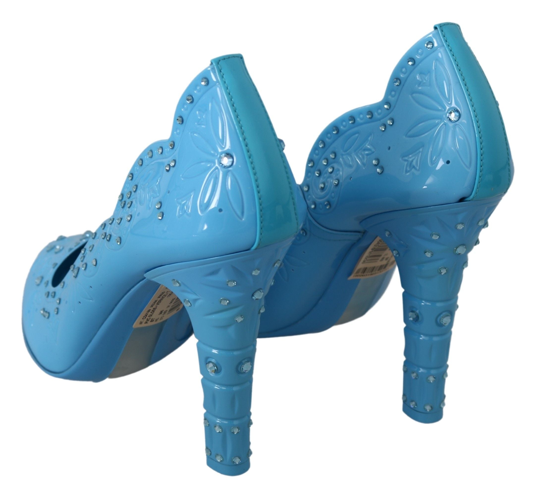 Dolce &amp; Gabbana – Blaue Cinderella-Pumps mit Kristallverzierung
