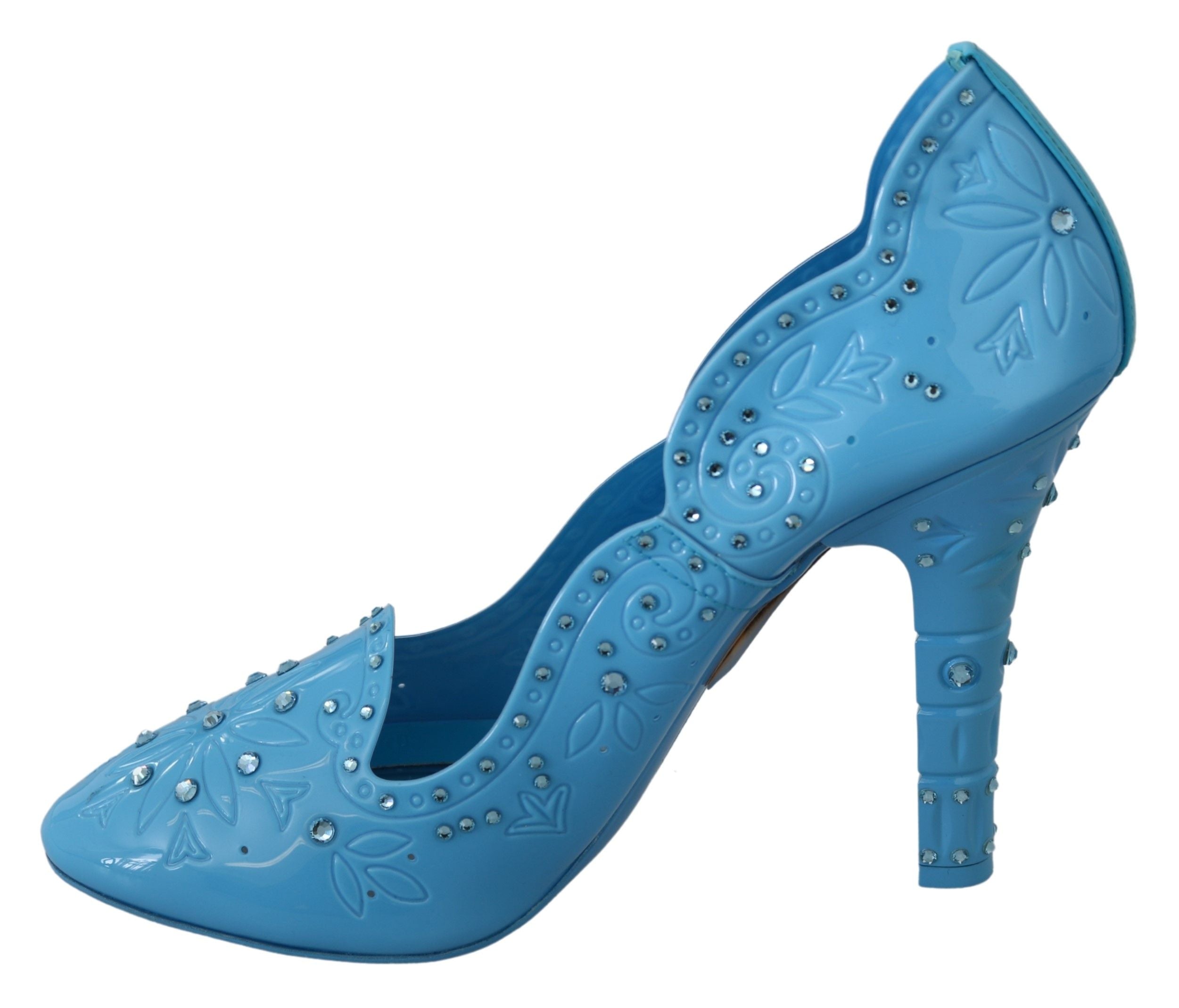 Dolce &amp; Gabbana – Blaue Cinderella-Pumps mit Kristallverzierung