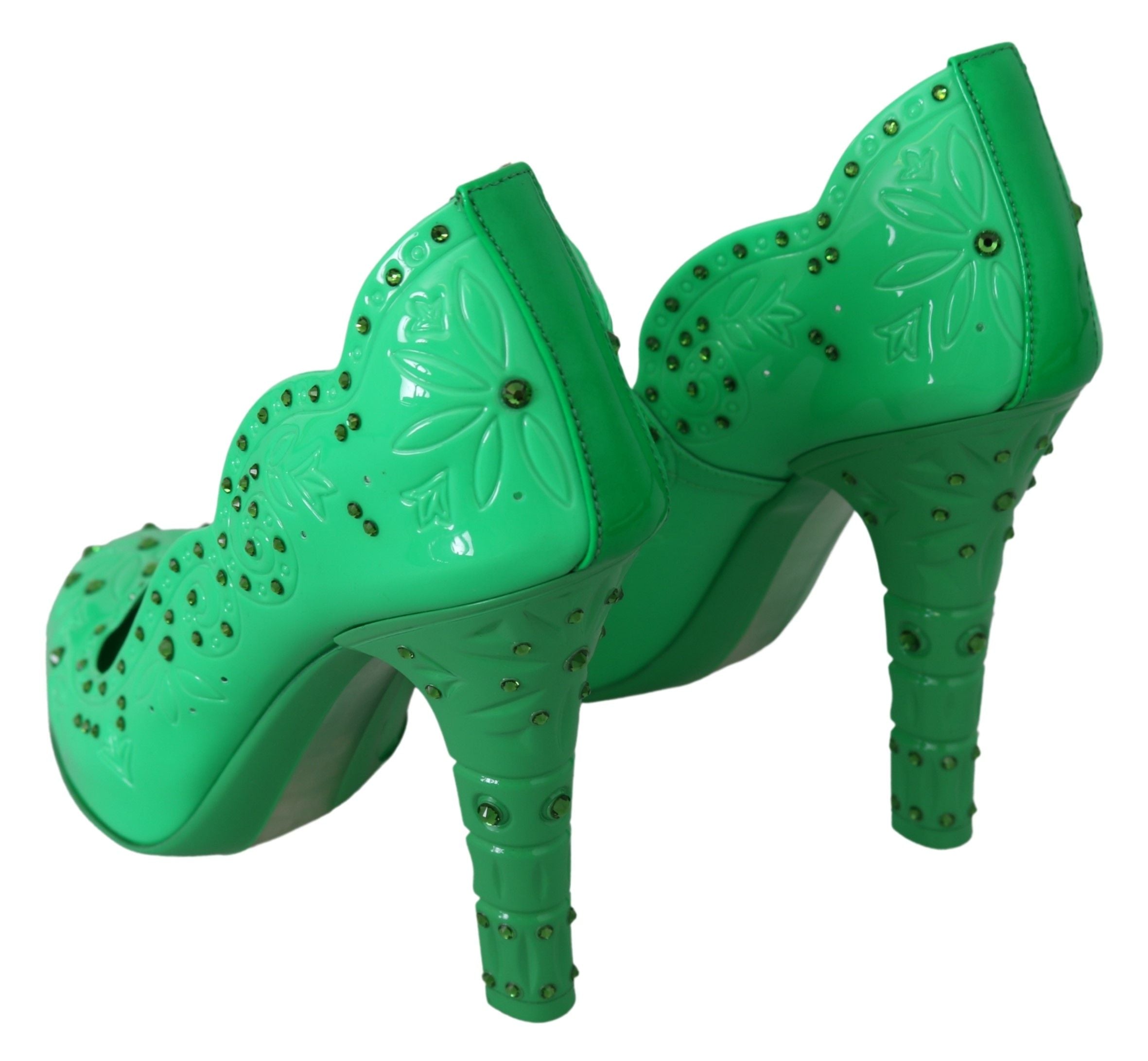 Dolce &amp; Gabbana Bezaubernde Cinderella-Pumps aus Kristall in sattem Grün