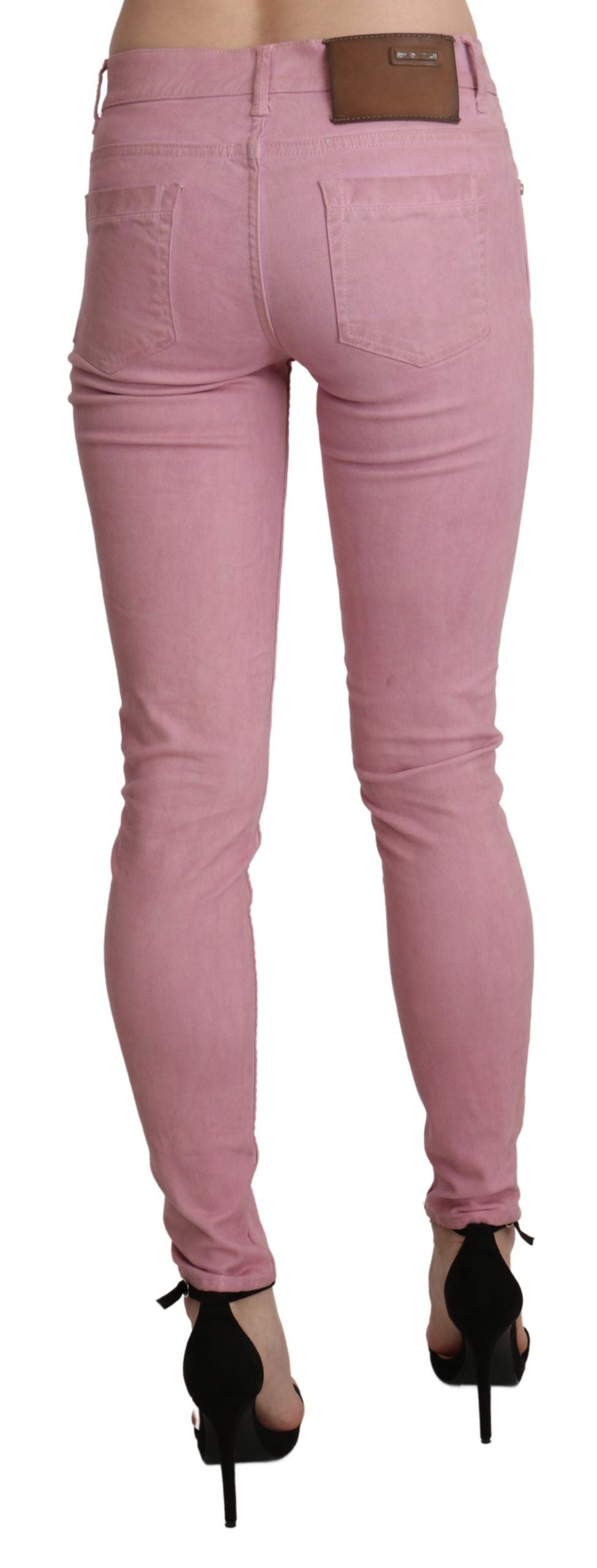 Acht Chic – Pinke Skinny-Jeans mit mittlerer Taille