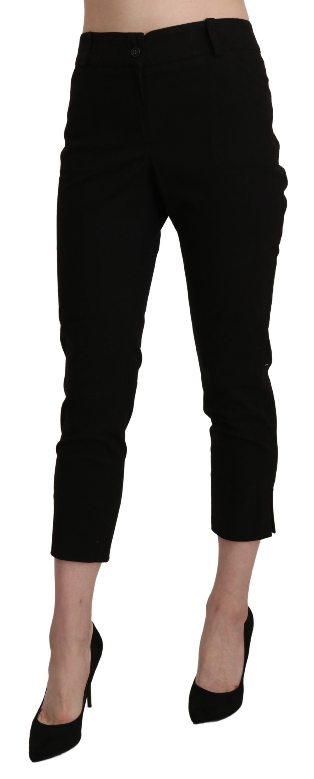 BENCIVENGA Elegante schwarze High Waist Cropped-Hose