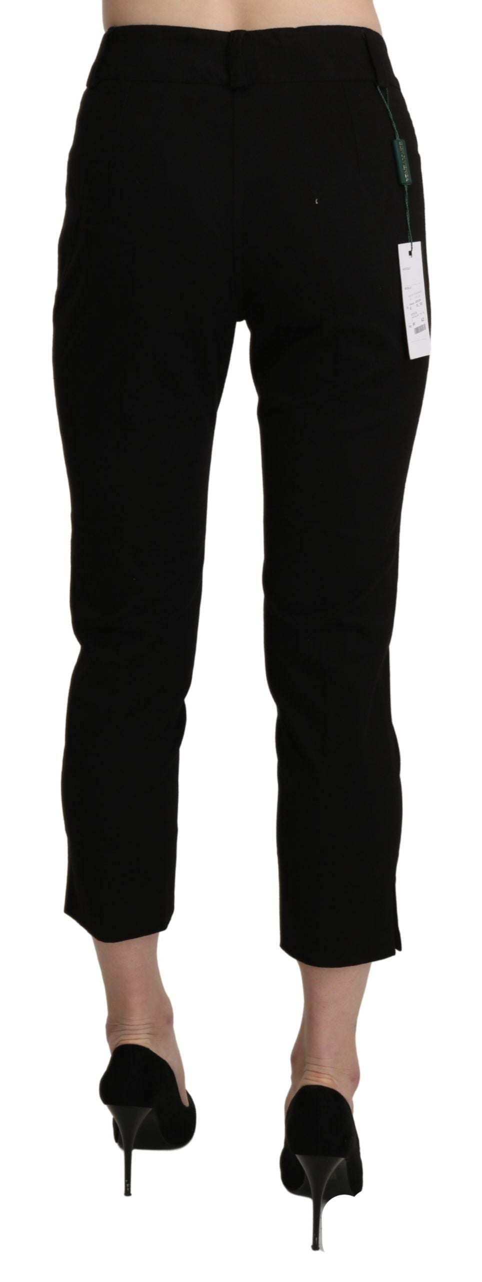 BENCIVENGA Elegante schwarze High Waist Cropped-Hose