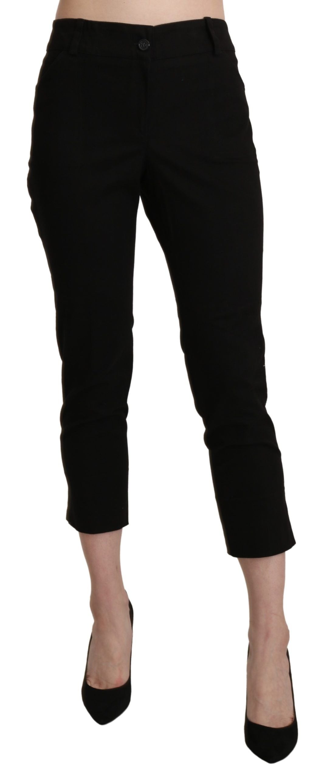 BENCIVENGA Elegante schwarze High Waist Cropped-Hose