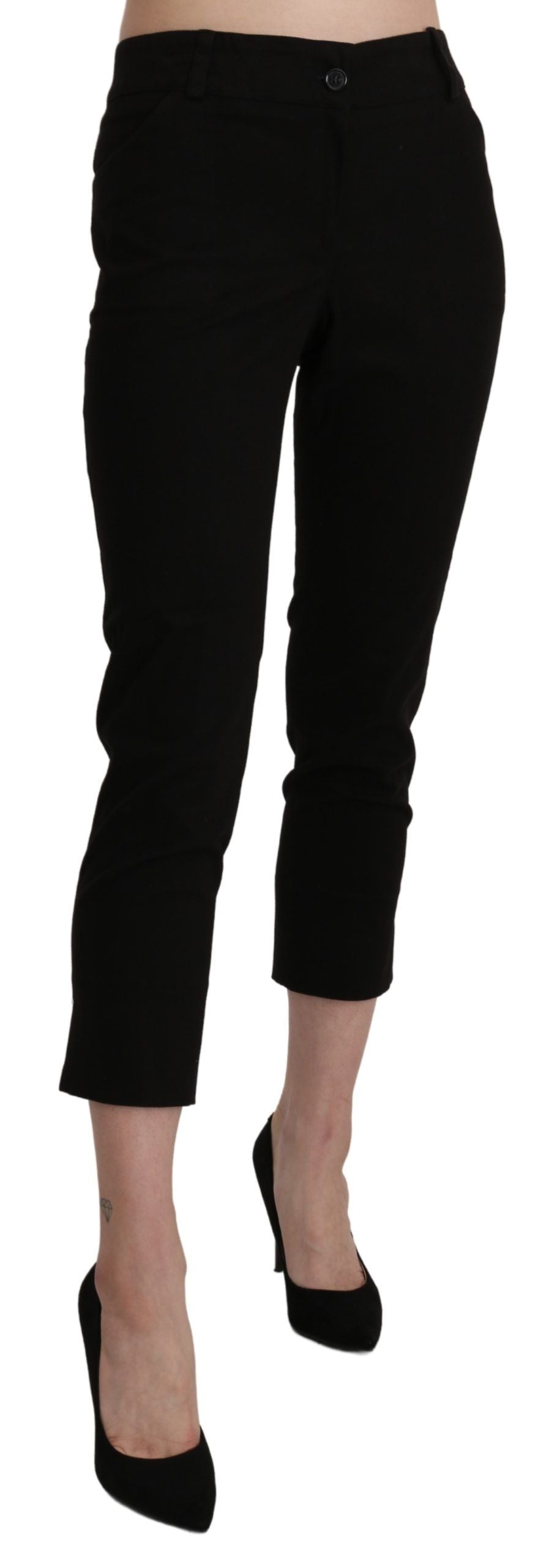 BENCIVENGA Elegante schwarze High Waist Cropped-Hose