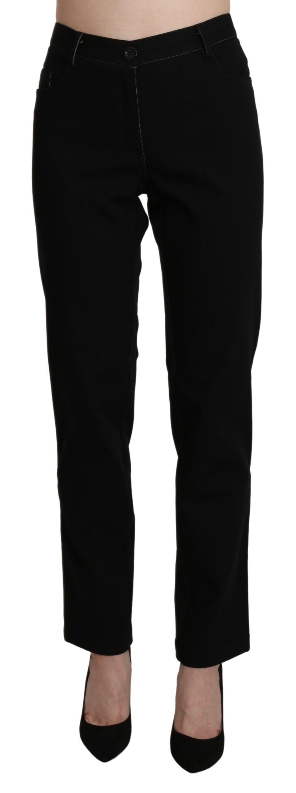BENCIVENGA Elegante gerade Hose mit hoher Taille in Schwarz
