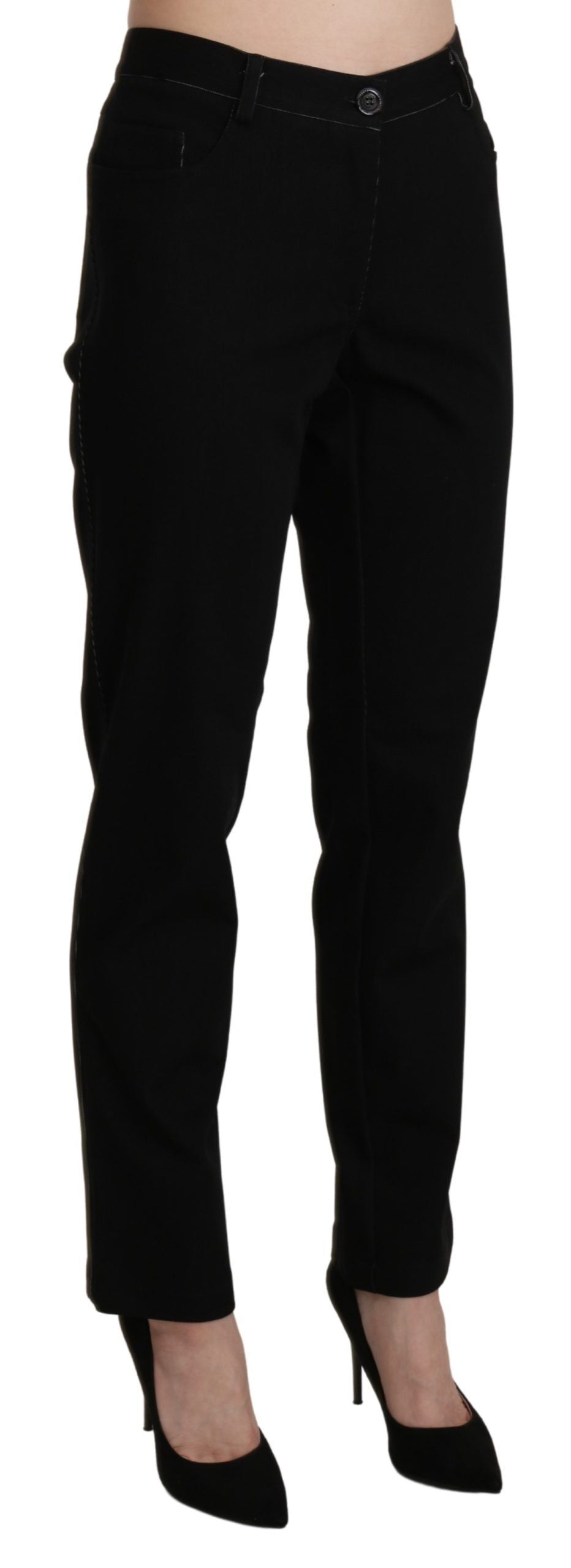 BENCIVENGA Elegante gerade Hose mit hoher Taille in Schwarz